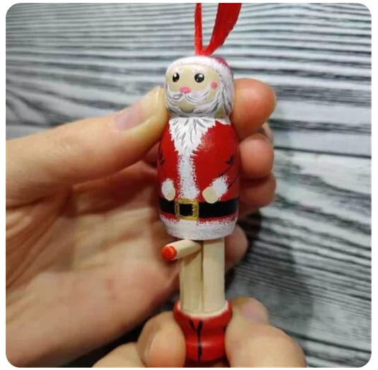 Christmas Tree Wooden Crafts Decorations Santa Claus Pendant