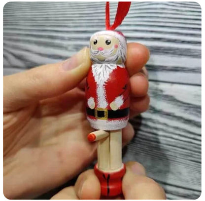 Christmas Tree Wooden Crafts Decorations Santa Claus Pendant