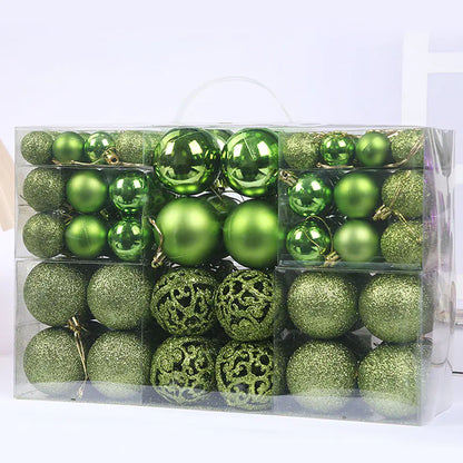 100-Piece Christmas Ball Set 3-6cm PVC Decor