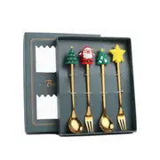4pcs Christmas Cutlery Set - Forks & Spoons