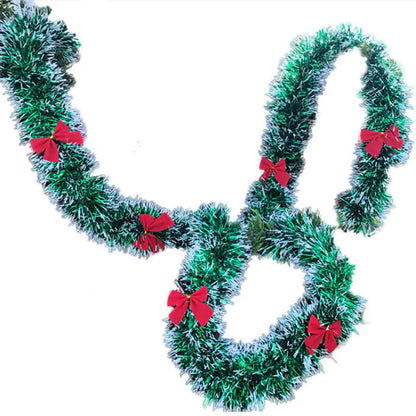 200m Floral Christmas Decoration with Ribbon Bow