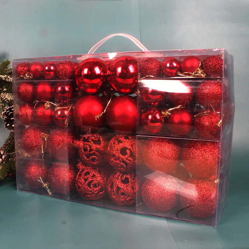 100-Piece Christmas Ball Set 3-6cm PVC Decor