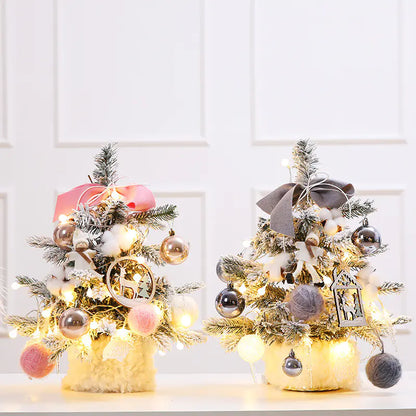 Mini Christmas Tree Decoration Set with Lights