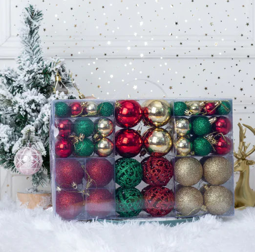 100-Piece Christmas Ball Set 3-6cm PVC Decor
