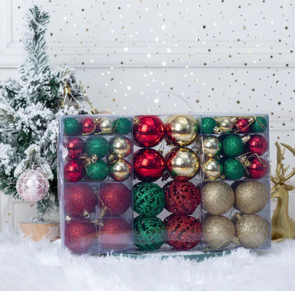 100-Piece Christmas Ball Set 3-6cm PVC Decor